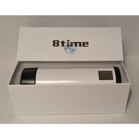 Pyrus VShow 8Time Digital Clock Water Bottle 320mL White Body Black Top AAA - Picture 9 of 10